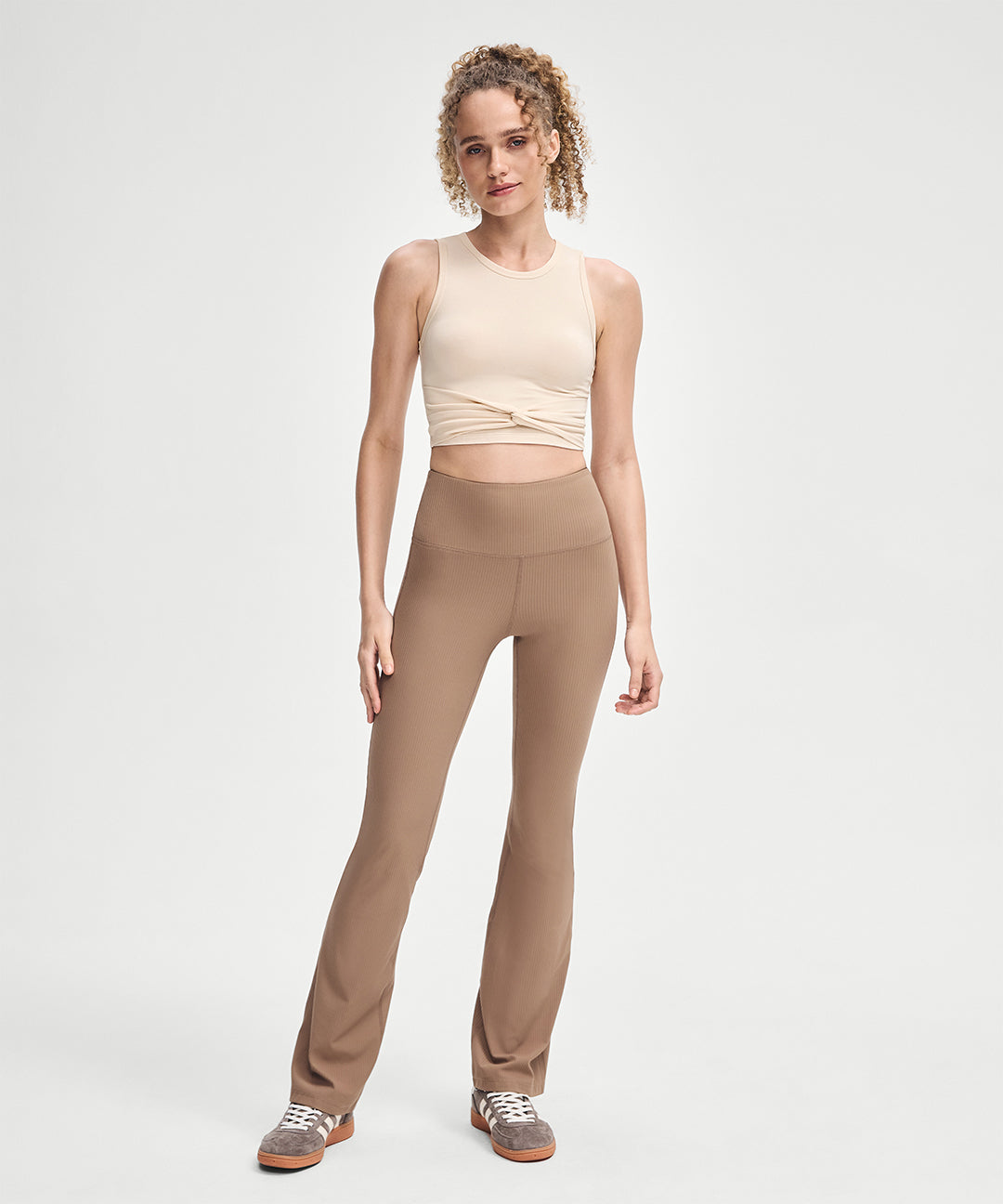 Ribbed High Waist Flare Legging 31.5''