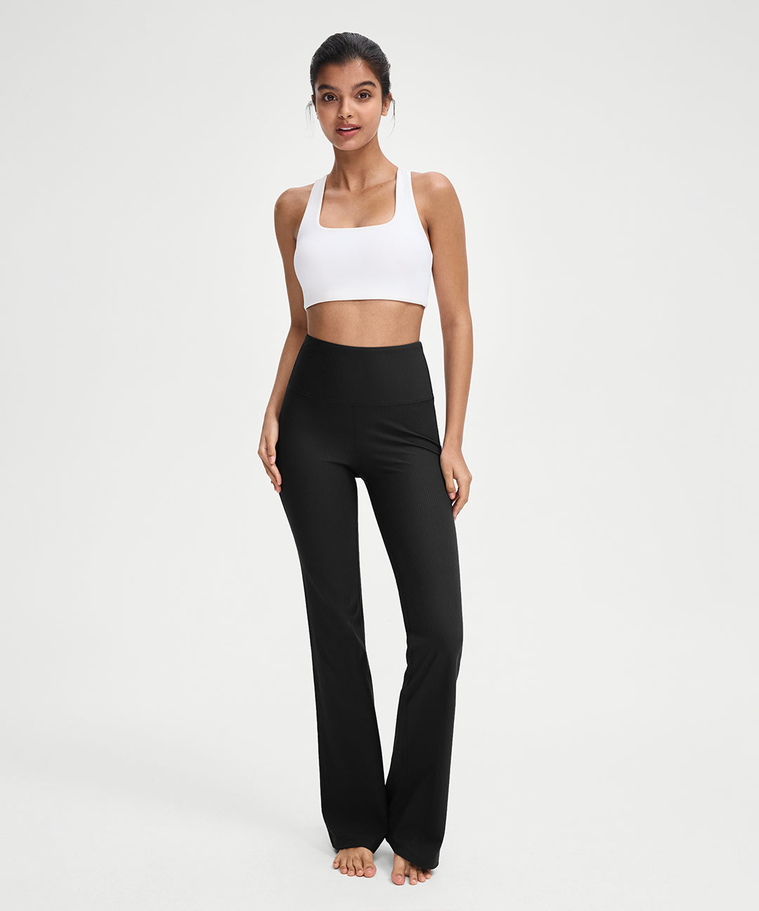 Ribbed High Waist Flare Legging 31.5''